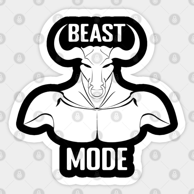 Beast Mode - Gym Design Sticker by TheDesignStore